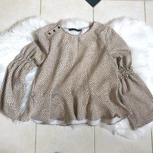 Zara Black and White Polka Dot Blouse